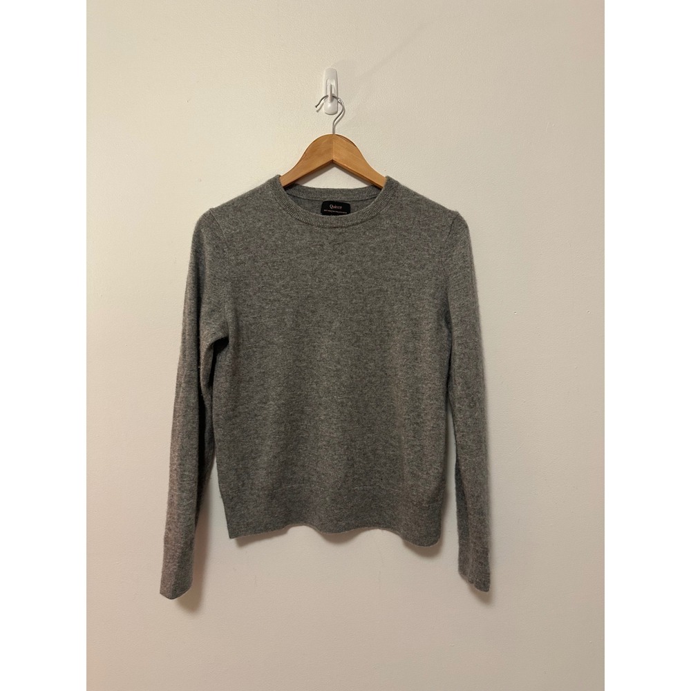 Quince Cashmere Crewneck Sweater in Heather Grey | Size Medium